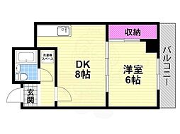 ツインフラッツ 1DKの間取図画像