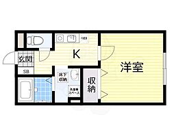 オレンジハイツ 1Kの間取図画像