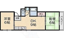 サンシャイン淀 2LDKの間取図画像
