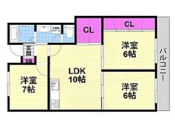 ハイ-メゾン岩田 3LDKの間取図画像