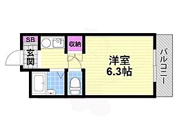 有馬パレス野崎 1Kの間取図画像