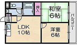 メイプル河正 2LDKの間取図画像