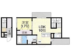フォレストメゾン南鴻池 1LDKの間取図画像