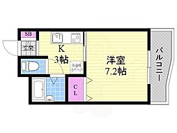 プラネット2 1Kの間取図画像