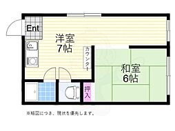 フラッグス肥後橋 1DKの間取図画像