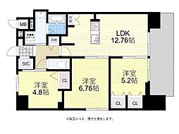 S-RESIDENCE天満橋ar 3LDKの間取図画像