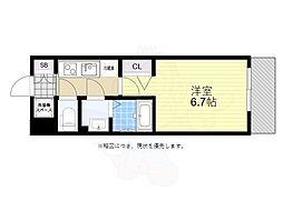 JR東西線 海老江駅 徒歩7分の賃貸マンション 12階1Kの間取り