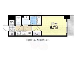 JR東西線 海老江駅 徒歩7分の賃貸マンション 10階1Kの間取り