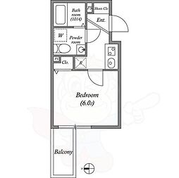 SERENiTE本町reflet 13階1Kの間取り
