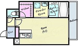 ヴィーナスコート福島 3階ワンルームの間取り