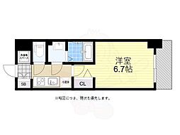 JR東西線 海老江駅 徒歩7分の賃貸マンション 10階1Kの間取り