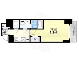 S-RESIDENCE福島玉川Tres 2階1Kの間取り