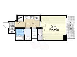 ジアコスモ江戸堀パークフロント 1Kの間取図画像