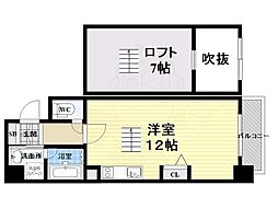 ZEUS梅田AQUA 7階1Kの間取り