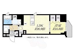JR東西線 北新地駅 徒歩3分の賃貸マンション 6階1LDKの間取り