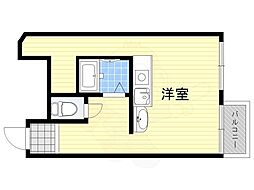 サンレスポワール ワンルームの間取図画像