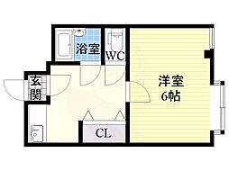 大宝北天満ロイヤルハイツ 1Kの間取図画像