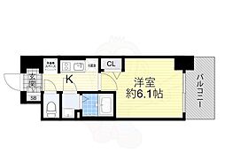 プレサンス天神橋筋六丁目ヴォワール 1Kの間取図画像