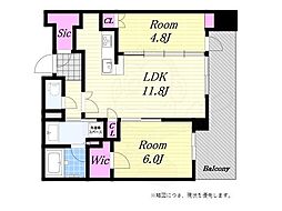 シエリアタワー中之島 2LDKの間取図画像
