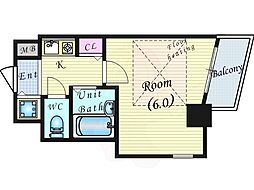ラナップスクエア新福島 1Kの間取図画像