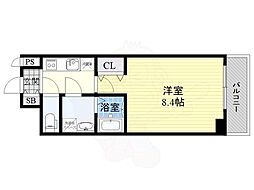 プレサンス梅田 1Kの間取図画像