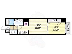 CIFI大阪天満 1LDKの間取図画像
