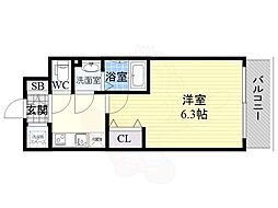 エスリード梅田グランノース 1Kの間取図画像