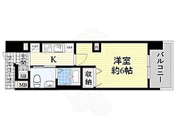 エステムプラザ梅田中崎町3ツインマークスノースレジデンス 1Kの間取図画像