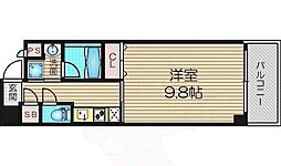 D'コート東梅田 1Kの間取図画像