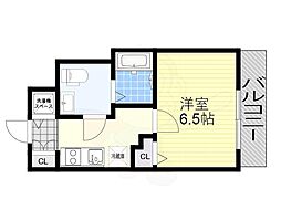 エスリード阿波座ノースプレイス 1Kの間取図画像