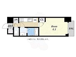 メインステージ京町堀 1Kの間取図画像