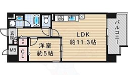 海老江サンライズ 1LDKの間取図画像