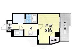 アルグラッド野田阪神 1Kの間取図画像