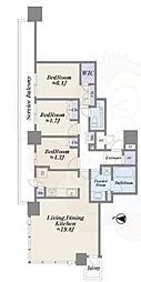 ブランズタワー梅田ノース 3LDKの間取図画像