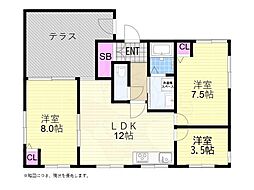 グルンテープ 3LDKの間取図画像