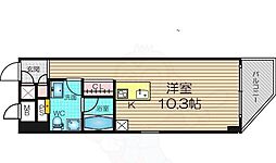 松ヶ枝ウイング ワンルームの間取図画像