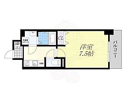 レオンヴァリエ福島野田 1Kの間取図画像