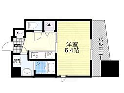 エスリード阿波座ノースプレイス 1Kの間取図画像
