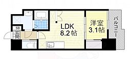 セレニテ福島シェルト 1LDKの間取図画像
