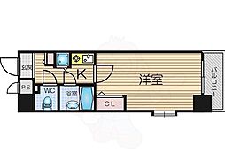 リーガル西天満 1Kの間取図画像