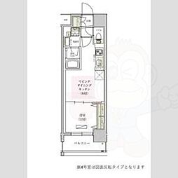 アーバネックス東梅田 1LDKの間取図画像