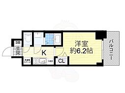 プレサンス福島ミッドエル 1Kの間取図画像