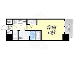 エスリードレジデンス梅田フロント 1Kの間取図画像