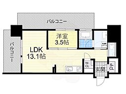 ベネチア天満橋 1LDKの間取図画像