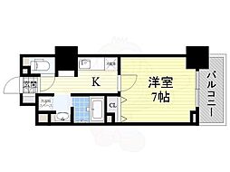 ハビテ靭センターコート 1Kの間取図画像