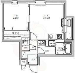 LEGALAND福島North 1LDKの間取図画像