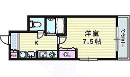 エスリード南森町駅前 1Kの間取図画像