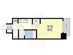 グランカリテ北梅田 1Kの間取図画像