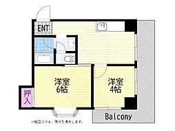 エスポワール福島 2DKの間取図画像