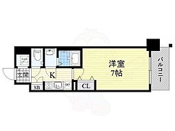 ファーストフィオーレ新梅田 1Kの間取図画像